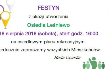 Festyn z okazji utworzenia osiedla Leśniewo