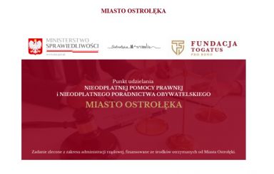 Nieodpłatna pomoc prawna i nieodpłatne poradnictwo obywatelskie na terenie Miasta Ostrołęki