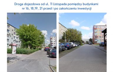 Droga dojazdowa od ul. 11 Listopada zbudowana