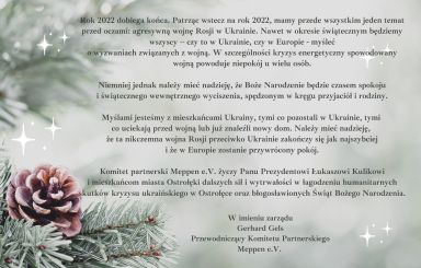 Życzenia świąteczne od Komitetu Miast Partnerskich Meppen