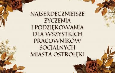 Życzenia z okazji Dnia Pracownika Socjalnego