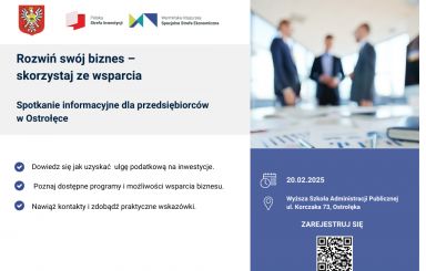 Zaproszenie na spotkanie informacyjne dla przedsiębiorców!
