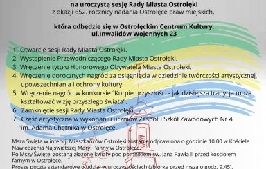 Zapraszamy na Uroczystą Sesję Rady Miasta Ostrołęki