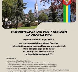 Zapraszamy na Uroczystą Sesję Rady Miasta Ostrołęki