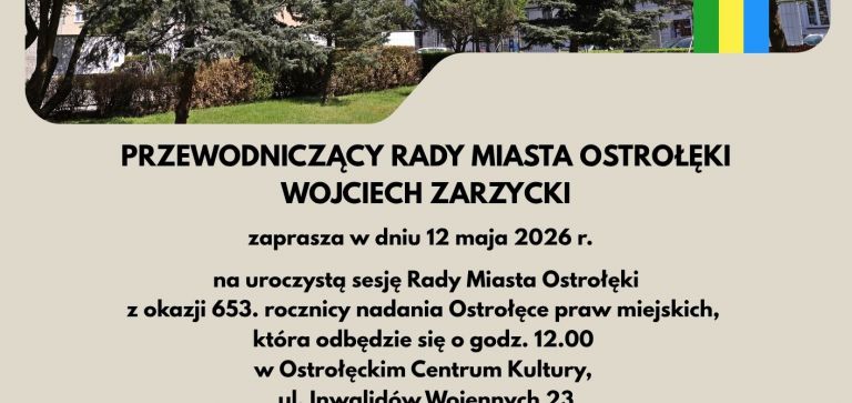 Zapraszamy na Uroczystą Sesję Rady Miasta Ostrołęki