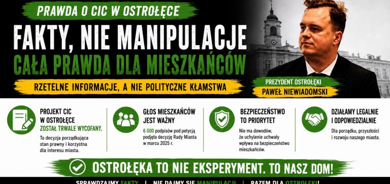 OŚWIADCZENIE PREZYDENTA MIASTA OSTROŁĘKI